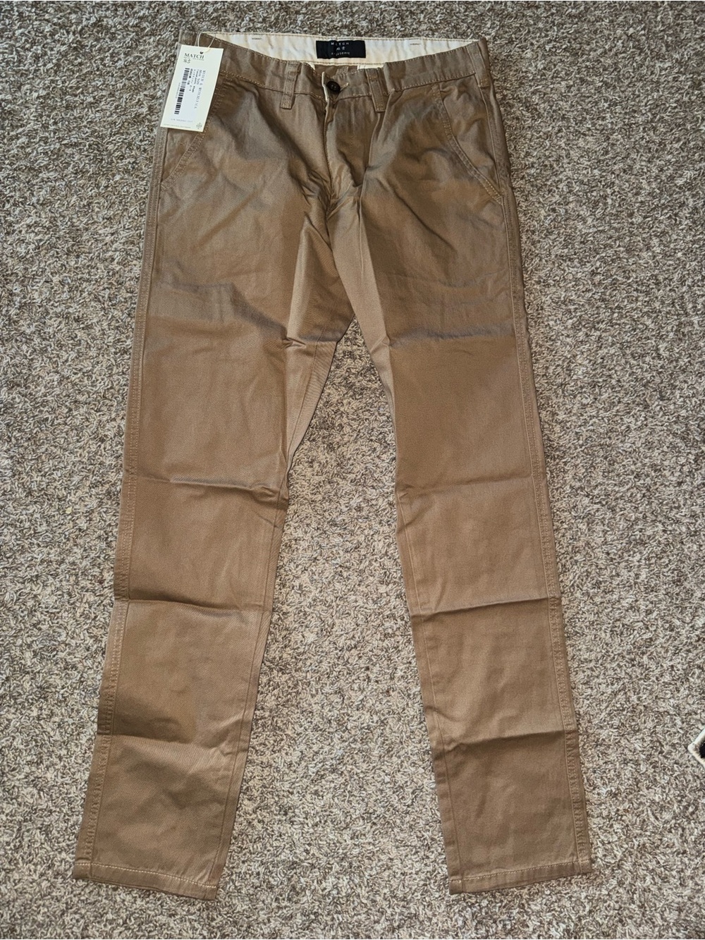 Match Slim Straight Chinos - Brown